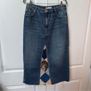 Upcycled Handmade Patchwork Denim Skirt